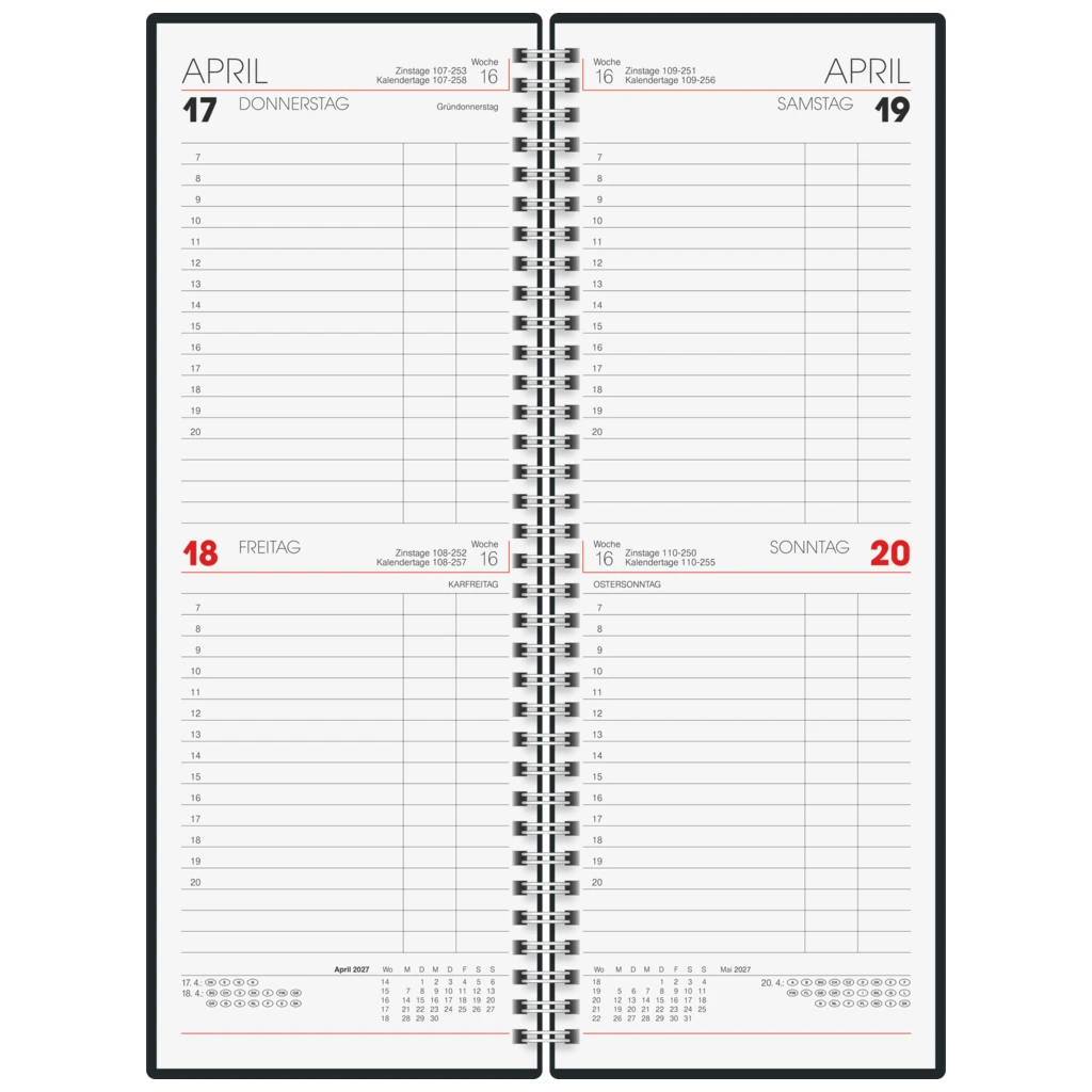 Vormerkbuch Mod. 784 2027 | 108×297 mm, Kunststoff, schwarz