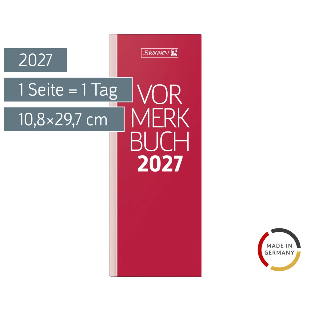 Vormerkbuch Mod. 785 2027 | 10,8×29,7 cm, Papier, rot