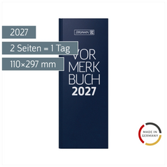 Vormerkbuch Mod. 786 2027 | 110×297 mm, Kunststoff, blau