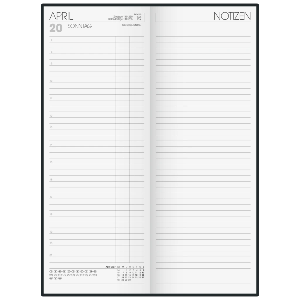 Vormerkbuch Mod. 786 2027 | 11×29,7 cm, Kunststoff, blau