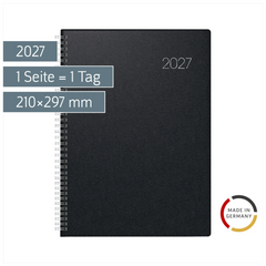 Buchkalender Mod. 787 2027 | A4, Kunststoff, schwarz