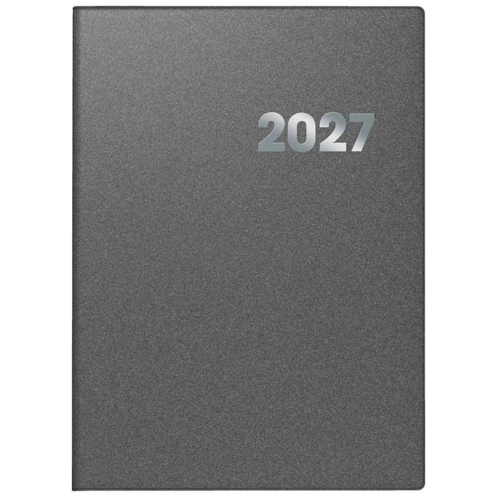Buchkalender Mod. 789 2027 | A4, Kunststoff, grau