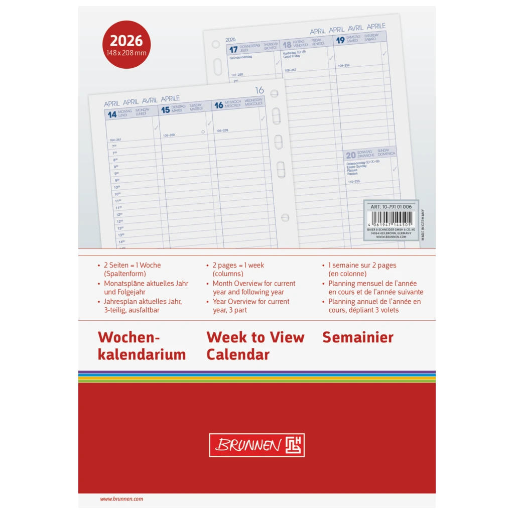 Wochenkalendarium Business 2026 Spaltenform | A5