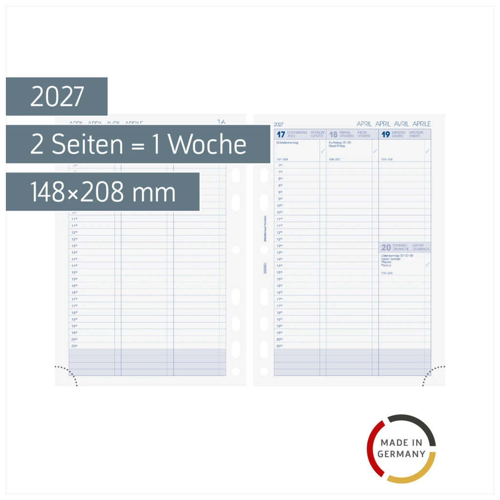 Wochenkalendarium BUSINESS 2027 Spaltenform | A5