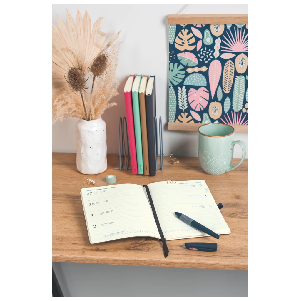 Buchkalender Kompagnon Mod. 791 66 2027 | A5, Kunststoff, pink
