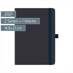 Buchkalender Kompagnon Mod. 791 66 2027 | A5, Kunststoff, dunkelblau