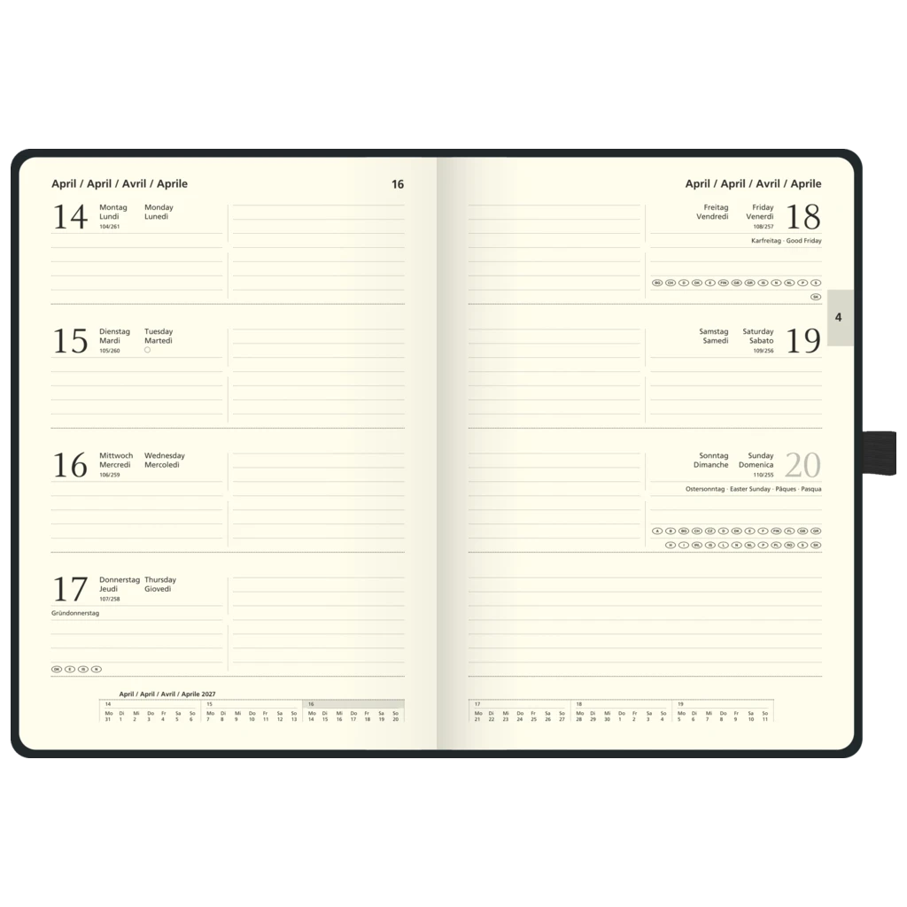 Buchkalender Kompagnon Mod. 791 66 2027 | A5, Kunststoff, dunkelblau