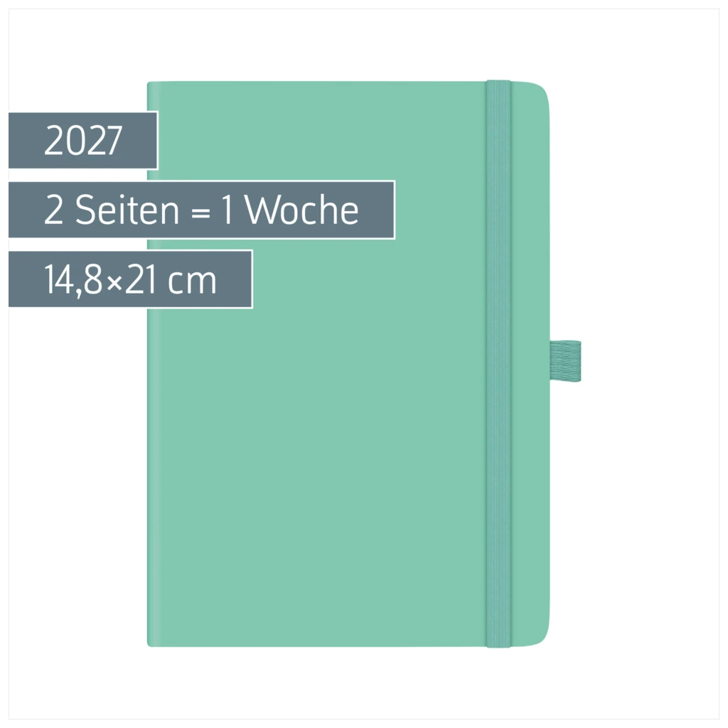 Buchkalender Kompagnon Mod. 791 66 2027 | A5, Kunststoff, hellgrün