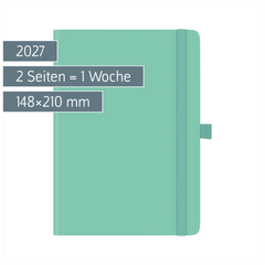 Buchkalender Kompagnon Mod. 791 66 2027 | A5, Kunststoff, hellgrün