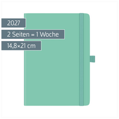 Buchkalender Kompagnon Mod. 791 66 2027 | A5, Kunststoff, hellgrün