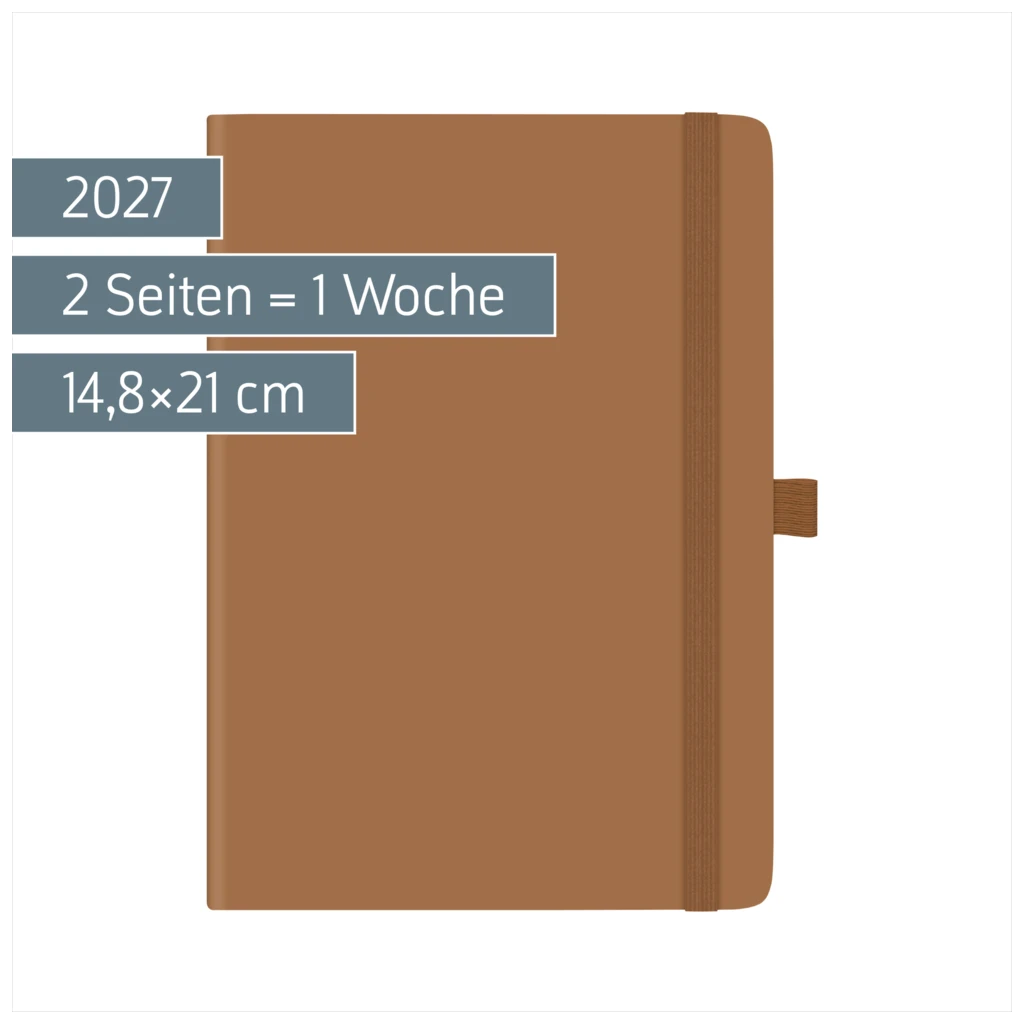 Buchkalender Kompagnon Mod. 791 66 2027 | A5, Kunststoff, braun