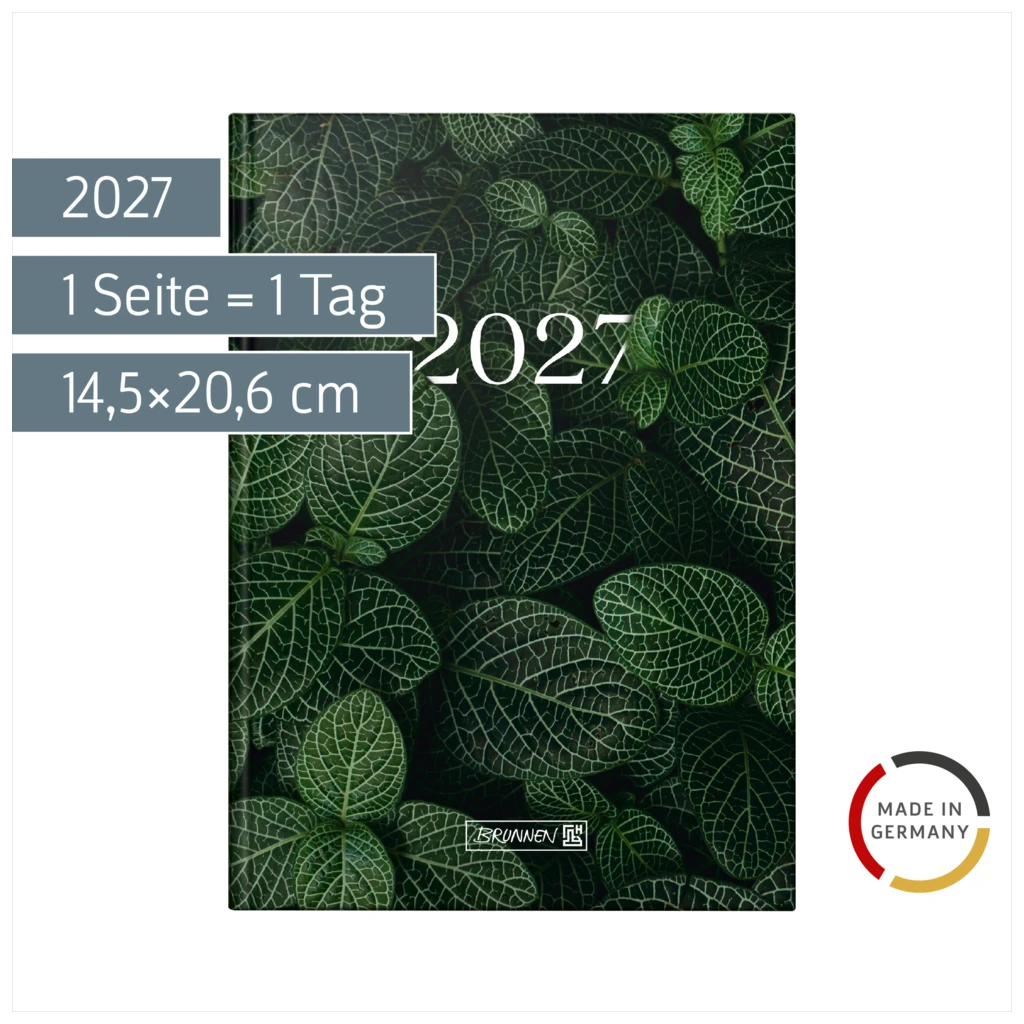 Buchkalender Design Line Mod. 795 2027 „Leaves“ | A5, Papier
