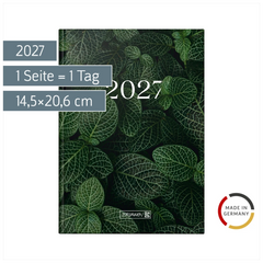 Buchkalender Design Line Mod. 795 2027 „Leaves“ | A5, Papier