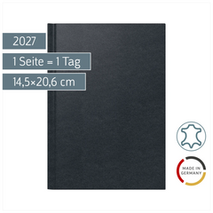 Buchkalender Mod. 795 2027 | A5, Leder, schwarz