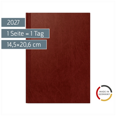 Buchkalender Mod. 795 2027 | A5, Kunststoff, weinrot