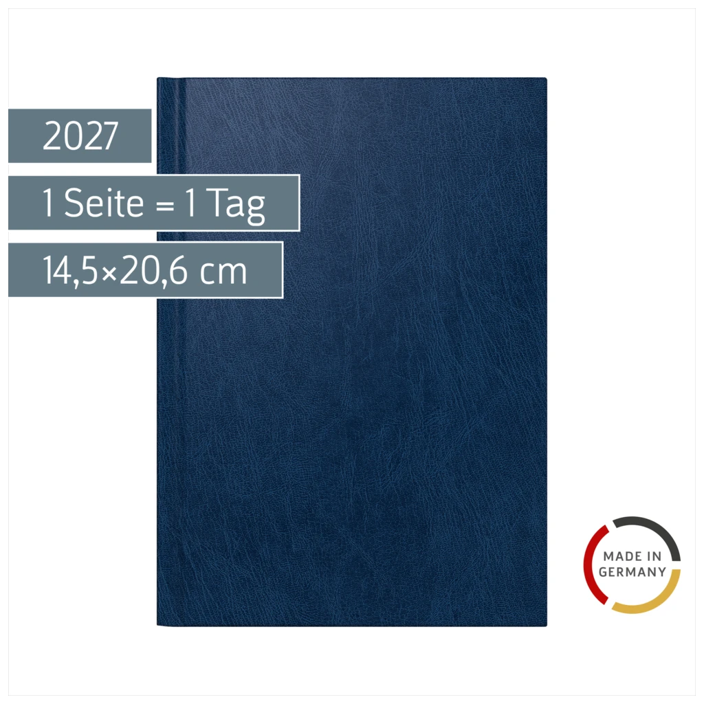 Buchkalender Mod. 795 2027 | A5, Kunststoff, blau