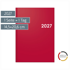 Buchkalender Colour Line Mod. 795 2027 | A5, Kunststoff, rot