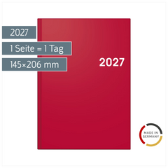 Buchkalender Colour Line Mod. 795 2027 | A5, Kunststoff, rot