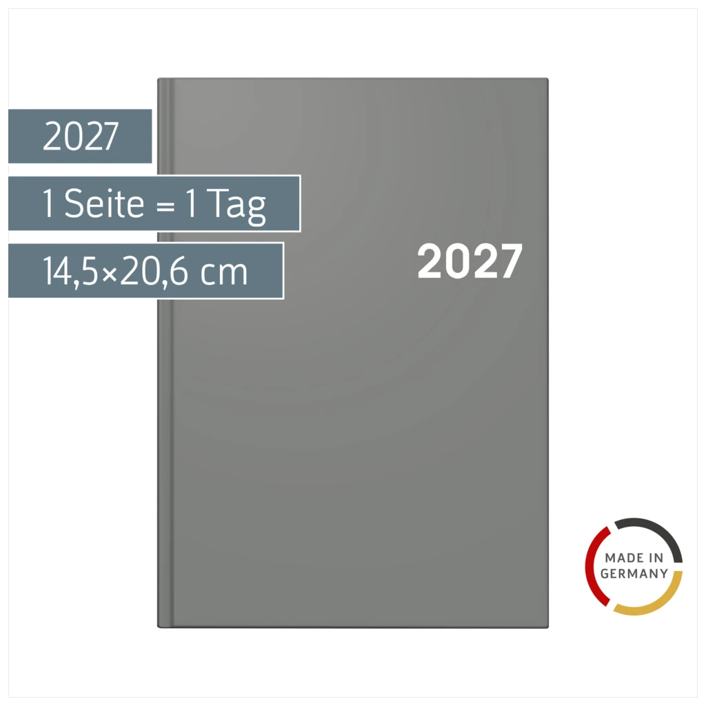 Buchkalender Colour Line Mod. 795 2027 | A5, Kunststoff, grau