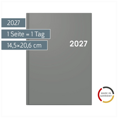 Buchkalender Colour Line Mod. 795 2027 | A5, Kunststoff, grau