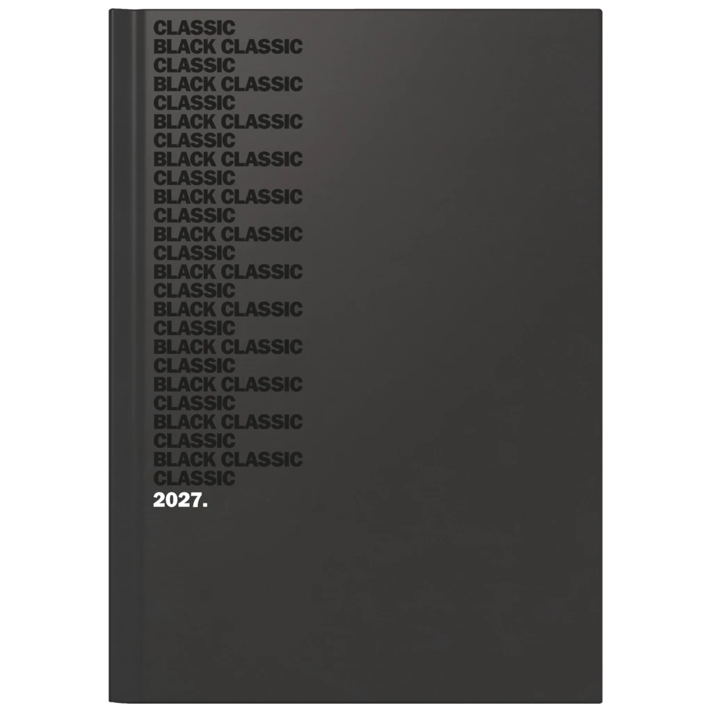 Buchkalender Mod. 795 2027 „Black Classic“ | A5, Kunststoff