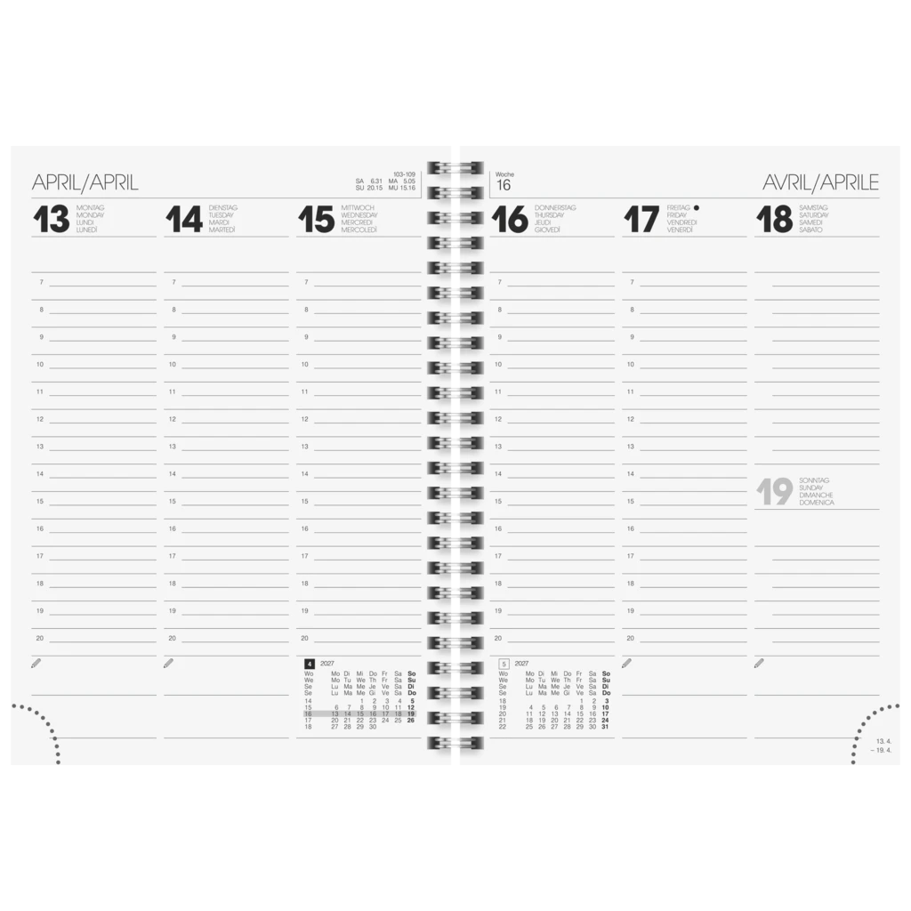 Buchkalender Mod. 796 2027 | A5, Karton, blau
