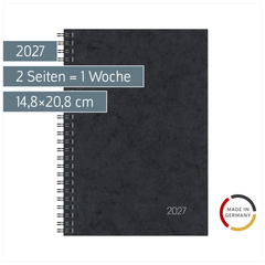 Buchkalender Mod. 796 2027 | A5, Karton, schwarz