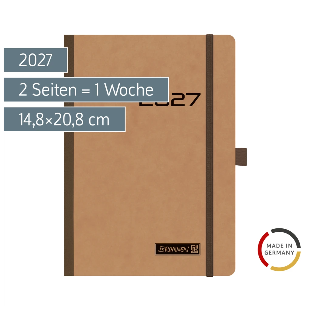 Buchkalender Mod. 796 2027 | A5, Karton, braun