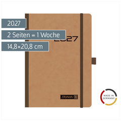 Buchkalender Mod. 796 2027 | A5, Karton, braun