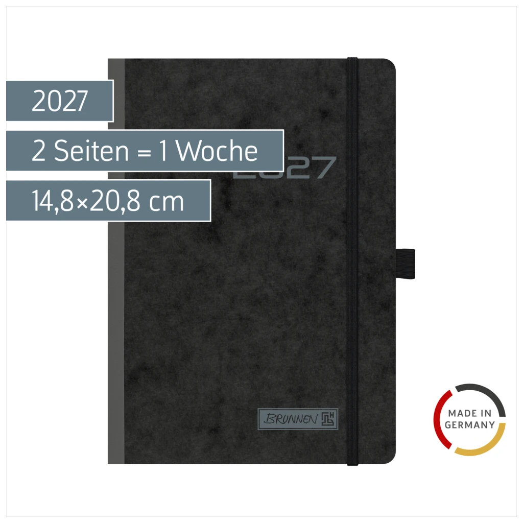 Buchkalender Mod. 796 2027 | A5, Karton, schwarz