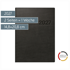 Buchkalender Mod. 796 2027 | A5, Kunststoff, schwarz