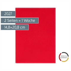 Buchkalender Mod. 796 2027 | A5, Kunstleder, rot