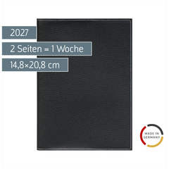 Buchkalender Mod. 796 2027 | A5, Kunstleder, schwarz