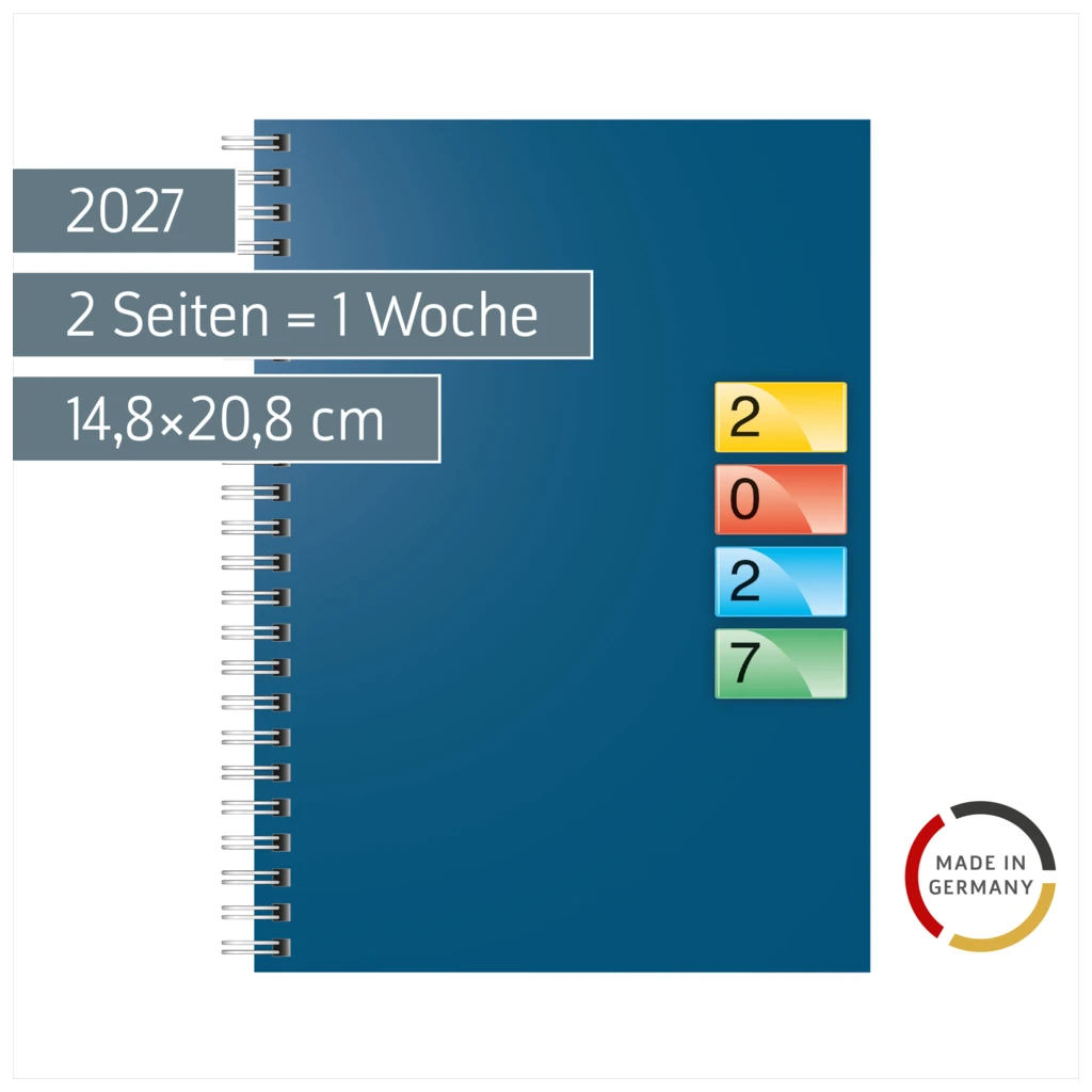 Buchkalender DATAline Mod. 796 40 2027 | A5, Karton, blau