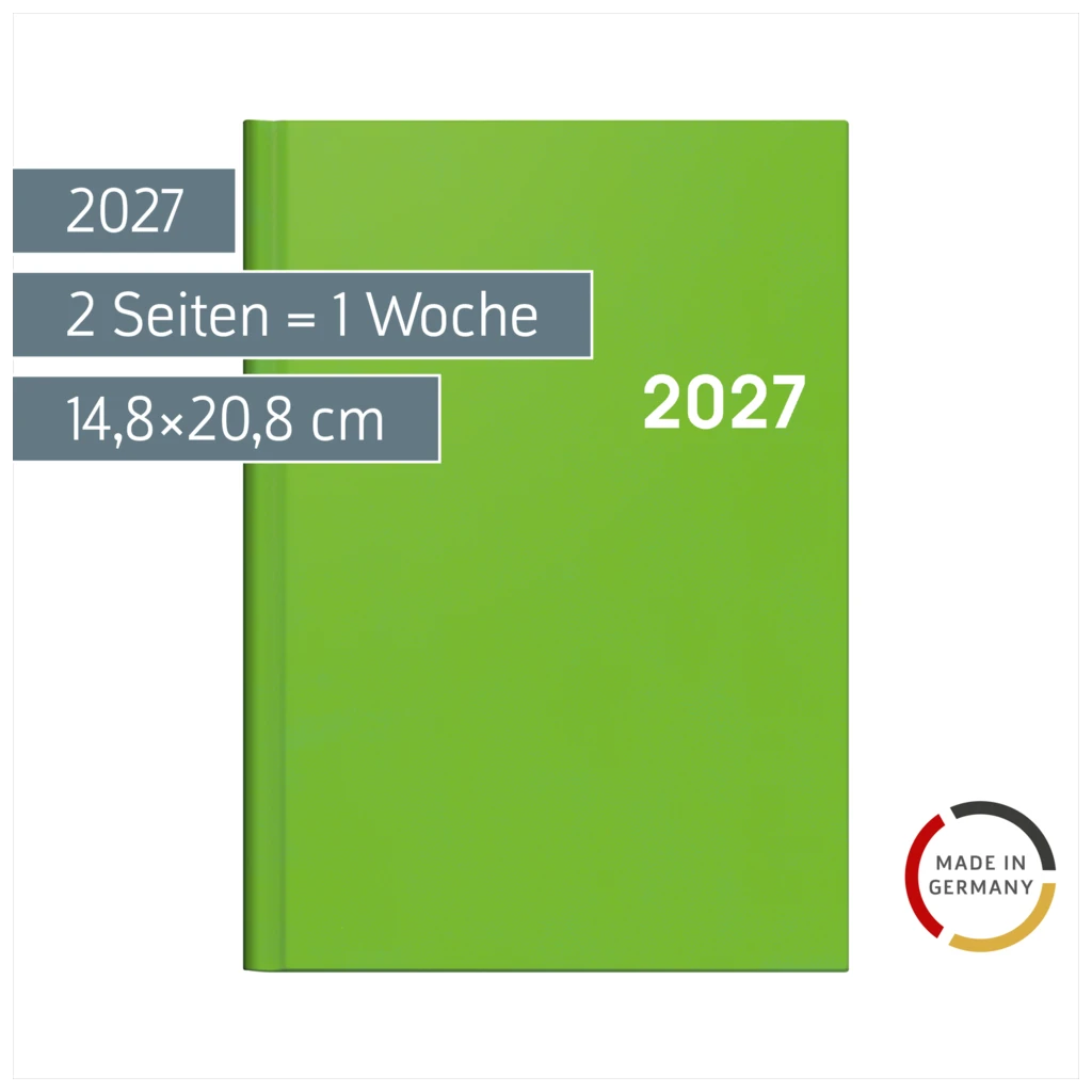 Buchkalender Colour Line Mod. 796 2027 | A5, Kunststoff, grün
