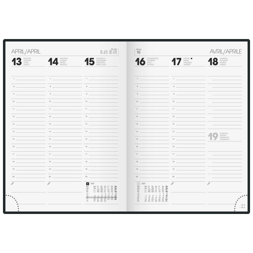Buchkalender Colour Line Mod. 796 2027 | A5, Kunststoff, grün
