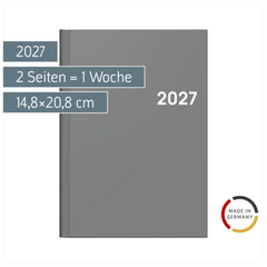 Buchkalender Colour Line Mod. 796 2027 | A5, Kunststoff, grau