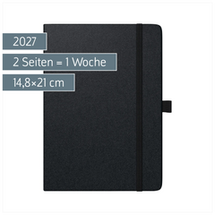 Buchkalender Kompagnon Mod. 796 66 2027 | A5, Kunststoff, schwarz