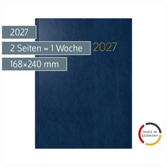 Buchkalender Mod. 797 2027 | 168×240 mm, Kunststoff, blau