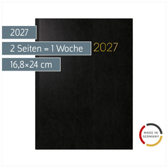 Buchkalender Mod. 797 2027 | 16,8×24 cm, Kunststoff, schwarz