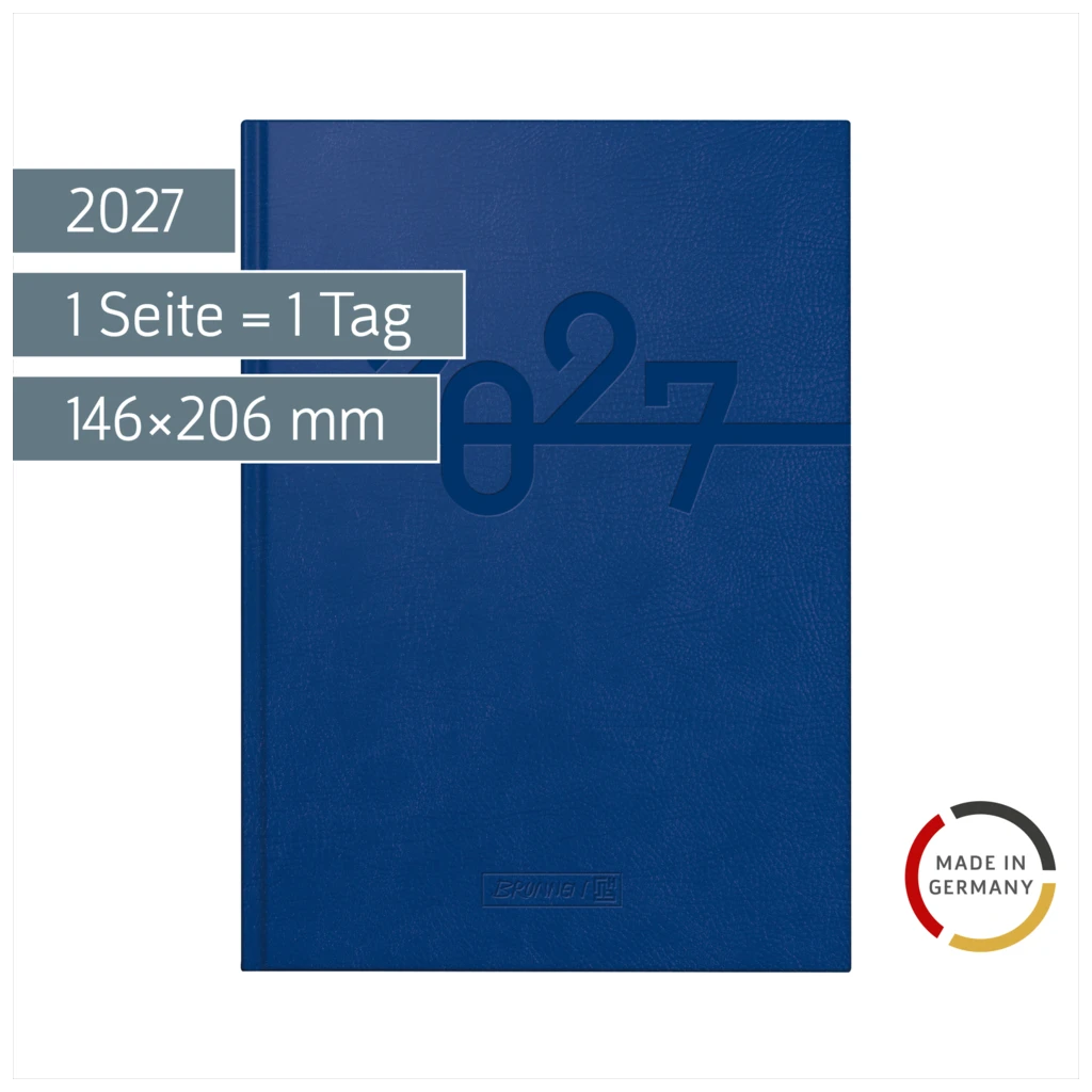 Buchkalender Mod. 798 2027 | A5, Kunstleder, blau