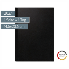 Buchkalender Mod. 798 2027 | A5, Kunststoff, schwarz