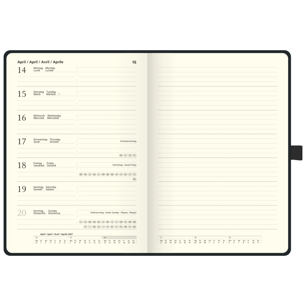 Buchkalender Kompagnon Mod. 799 66 2027 | A5, Kunststoff, schwarz