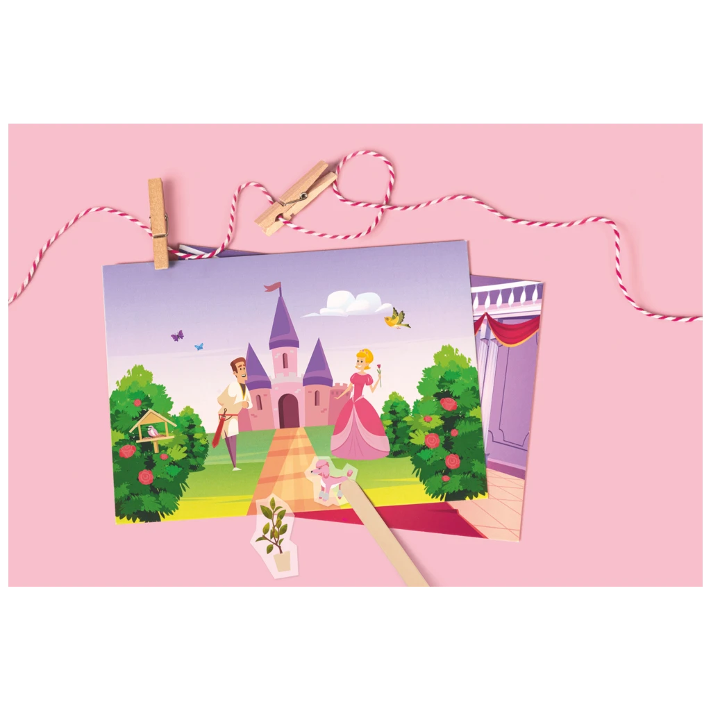 Rubbelsticker Karten-Set „Prinzessin“ | 160×120 mm, bunt