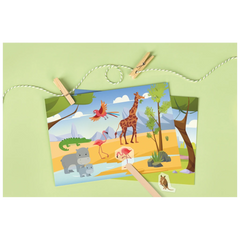 Rubbelsticker Karten-Set „Zootiere“ | 160×120 mm, bunt