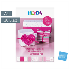 Motivkarton-Block | A4, 20 Blatt, pink