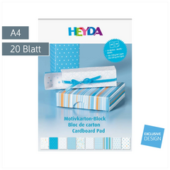 Motivkarton-Block | A4, 20 Blatt, blau
