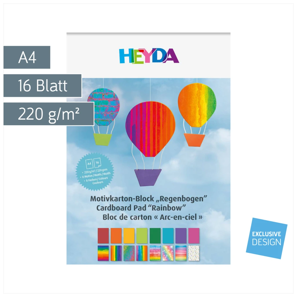 Motivkarton-Block „Regenbogen“ | A4, 16 Blatt, bunt/regenbogen