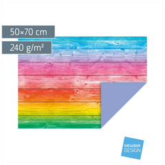 Motivkarton „Colourful Wood“ | 50×70 cm, 240 g/m², bunt