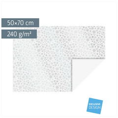 Motivkarton „Kristalle“ | 50×70 cm, 240 g/m², weiß/silber glänzend